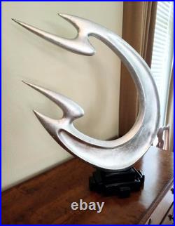 Rare Mid-century Modern Large Abstract Silver Flying Fire Sculpture Brancusi