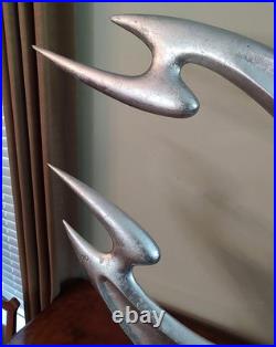 Rare Mid-century Modern Large Abstract Silver Flying Fire Sculpture Brancusi