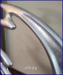 Rare Mid-century Modern Large Abstract Silver Flying Fire Sculpture Brancusi