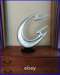 Rare Mid-century Modern Large Abstract Silver Flying Fire Sculpture Brancusi