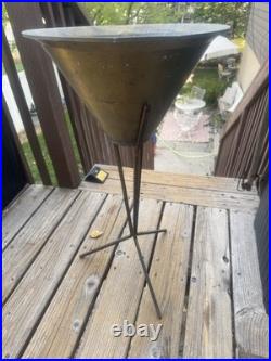Rare Mid-century Modern brass planter Tripod wrought iron base paul mccobb mcm