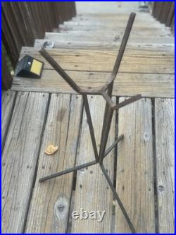 Rare Mid-century Modern brass planter Tripod wrought iron base paul mccobb mcm
