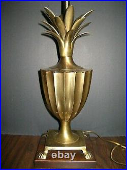 Rare Mid-century Pair Frederick Cooper Chicago Brass Pineapple Lamps