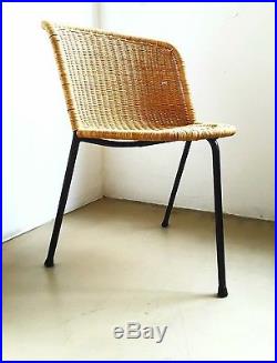Rare Modernist Wicker Chair 1955 3-legged Helmut Magg Albini Franco Legler Era