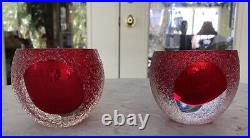 Rare Murano Italy Alessandro Mandruzzato Sommerso Flake Txtrd/faceted Glass Vase