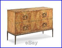 Rare Olive Ash Burled Wood Milo Baughman Style 2 drawer Chest Dresser NEW Custom