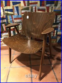 Rare Original Mid Century Modern Niko Kralj Beech Captain's Chair Lupina Label