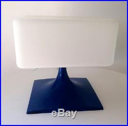 Rare Original Vintage Frosted Square Glass Shade Laurel Lamp Mid Century Modern