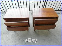 Rare Pair 1960s MCM MID Century Modern Night Stand End Table Drawers Kent Coffey