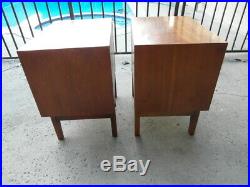 Rare Pair 1960s MCM MID Century Modern Night Stand End Table Drawers Kent Coffey