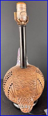 Rare Pair Aldo Londi for Bitossi Italian MCM Art Pottery Partridge Bird Lamps