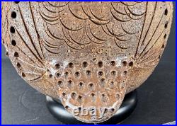 Rare Pair Aldo Londi for Bitossi Italian MCM Art Pottery Partridge Bird Lamps