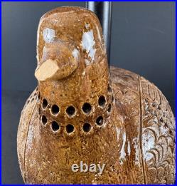 Rare Pair Aldo Londi for Bitossi Italian MCM Art Pottery Partridge Bird Lamps