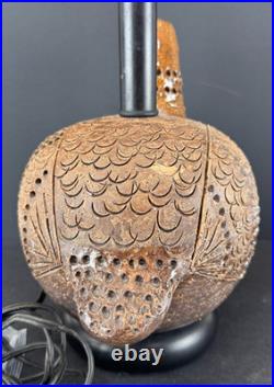Rare Pair Aldo Londi for Bitossi Italian MCM Art Pottery Partridge Bird Lamps