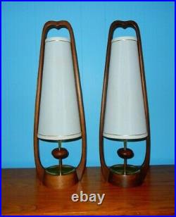 Rare Pair Modeline Circa 1960's Mid-century Modern Table Lamps 5vh64e Modeline