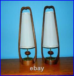 Rare Pair Modeline Circa 1960's Mid-century Modern Table Lamps 5vh64e Modeline