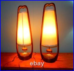 Rare Pair Modeline Circa 1960's Mid-century Modern Table Lamps 5vh64e Modeline