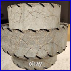 Rare Pair Vtg MCM Bedside Boudior Lamps Aqua & Black Fiberglass Shades 15 Inch
