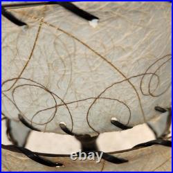 Rare Pair Vtg MCM Bedside Boudior Lamps Aqua & Black Fiberglass Shades 15 Inch