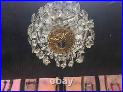 Rare Pair of MOE Hollywood Regency Crystal & gold Ceiling Light Fixtures NICE