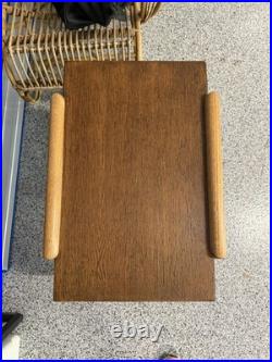 Rare Pair of Mersman 7518 Mid-Century Modern Wood Tables with Storage Shelf