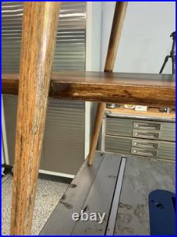 Rare Pair of Mersman 7518 Mid-Century Modern Wood Tables with Storage Shelf