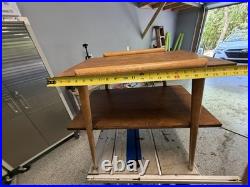 Rare Pair of Mersman 7518 Mid-Century Modern Wood Tables with Storage Shelf