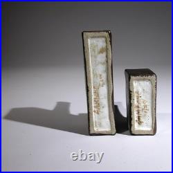 Rare Pair of Mid Century Modern Gambone Pottery Art Vases Italy Signed