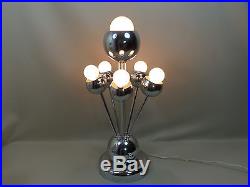 Rare Pair of Mid Century Modern Italian Chrome Sputnik Lamps by Torino Lamp Co