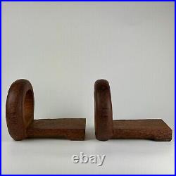 Rare Pair of Vintage Exotic Hand Carved Wood Mid-Century Modern Sculptures