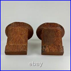 Rare Pair of Vintage Exotic Hand Carved Wood Mid-Century Modern Sculptures