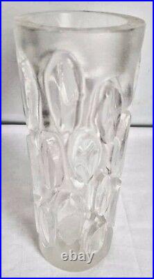 Rare Peill + Putzler Germany Mid Century Modern Moon Crater Op. Art Crystal Vase