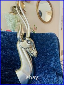 Rare Pendergrast MCM Mid Century Modern Metal Gazelle Wall Sculpture
