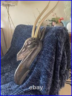 Rare Pendergrast MCM Mid Century Modern Metal Gazelle Wall Sculpture
