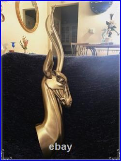 Rare Pendergrast MCM Mid Century Modern Metal Gazelle Wall Sculpture