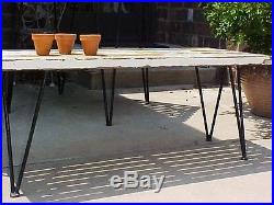 Rare Pipsan Saarinen For Ficks Reed Hairpin Iron Slatted Lrg Table & Match Bench