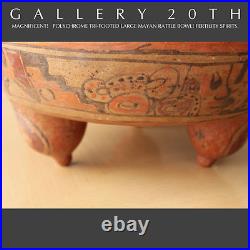 Rare! Polychromed Mayan Tri-footed Rattle Bowl! MID Century Modern Vtg Orig. Art