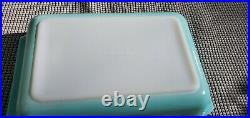 Rare Pyrex 575-b 2qt Turquoise Starburst Casserole With LID