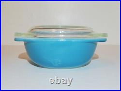 Rare Pyrex Blue 080 Mini Casserole Bowl With Lid HTF Turquoise