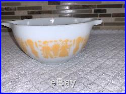 Rare Pyrex Orange Gold Amish Butterprint 441 Small Cinderella Bowl 1-1/2 Pt. EUC