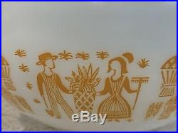 Rare Pyrex Orange Gold Amish Butterprint 443 Cinderella Bowl 2-1/2 Qt. Vintage