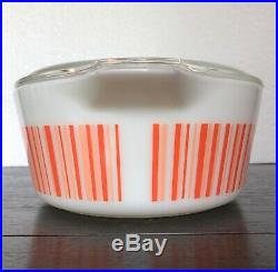 Rare Pyrex Peach Barcode 475 Shiny EXC Used Condition Orange Stripes HTF