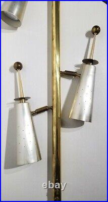 Rare Raymond Loewy Stiffel Mid Century Modern Atomic Futura Tension Pole Lamp