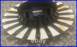 Rare Robert Abbey Mid Century Modern Sunburst Wall Clock Stained Glass 14 WORKS