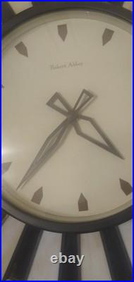 Rare Robert Abbey Mid Century Modern Sunburst Wall Clock Stained Glass 14 WORKS
