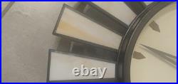 Rare Robert Abbey Mid Century Modern Sunburst Wall Clock Stained Glass 14 WORKS