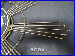 Rare Robertshaw-Fulton Atomic Starburst Brass Clock Mid century modern vintage