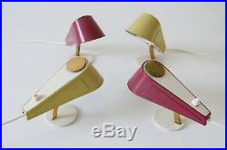 Rare SET of FOUR Mid Century Modern BRASS'Sparrow' SIDE TABLE LAMPS, 1950s