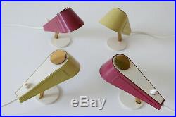 Rare SET of FOUR Mid Century Modern BRASS'Sparrow' SIDE TABLE LAMPS, 1950s