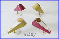 Rare SET of FOUR Mid Century Modern BRASS'Sparrow' SIDE TABLE LAMPS, 1950s